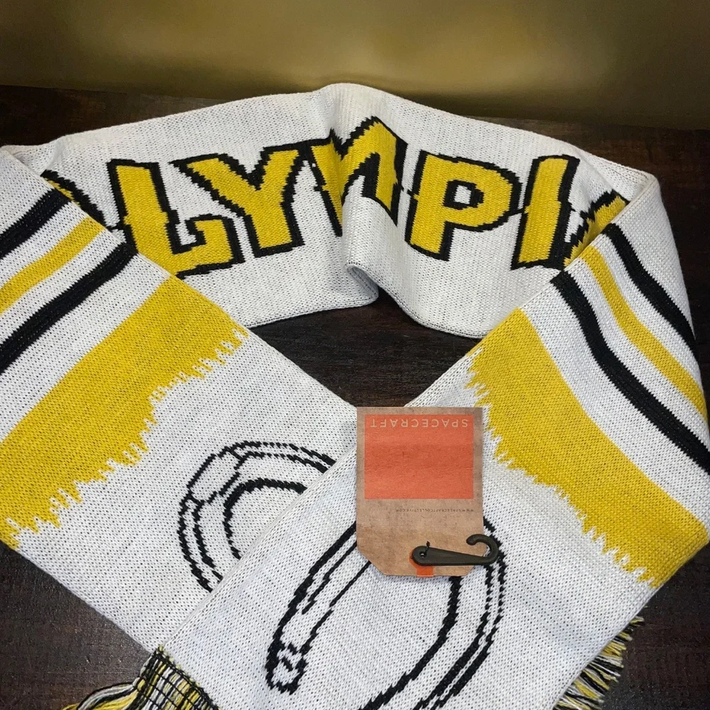 NEW Spacecraft Olympia‎ Sports Scarf Black Yellow 28x6